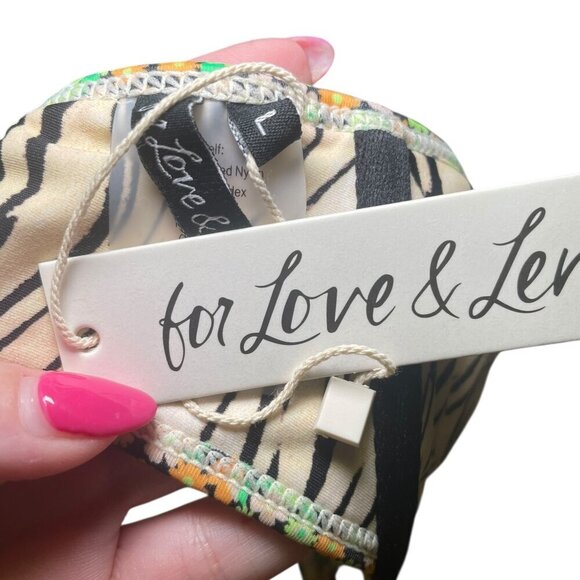 For Love and Lemons Cutout Bikini Top Zebra Floral Print Size Large NWT - Picture 5 of 5
